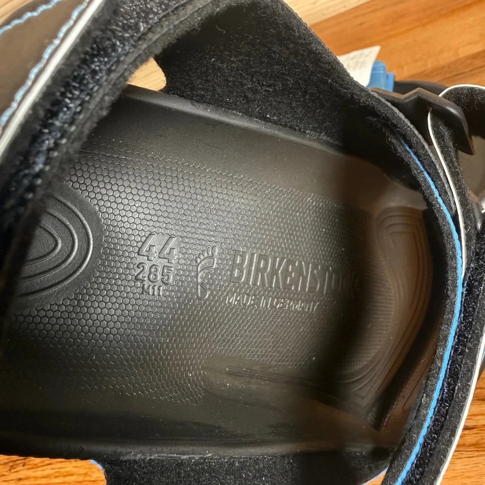 Birkenstock Mogami Terra Black Cyan Blue Sandals Mens 11 EU 44 1022416 New